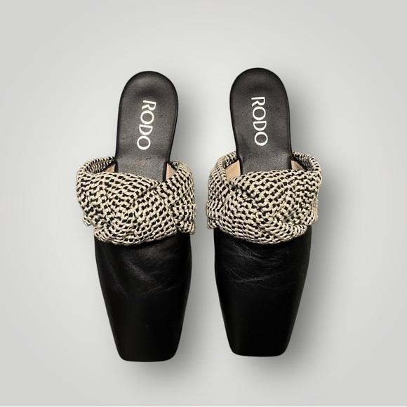 RODO Mules Black Sz 38 Made in Italy - Picture 2 of 7